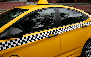 taxi with checkers